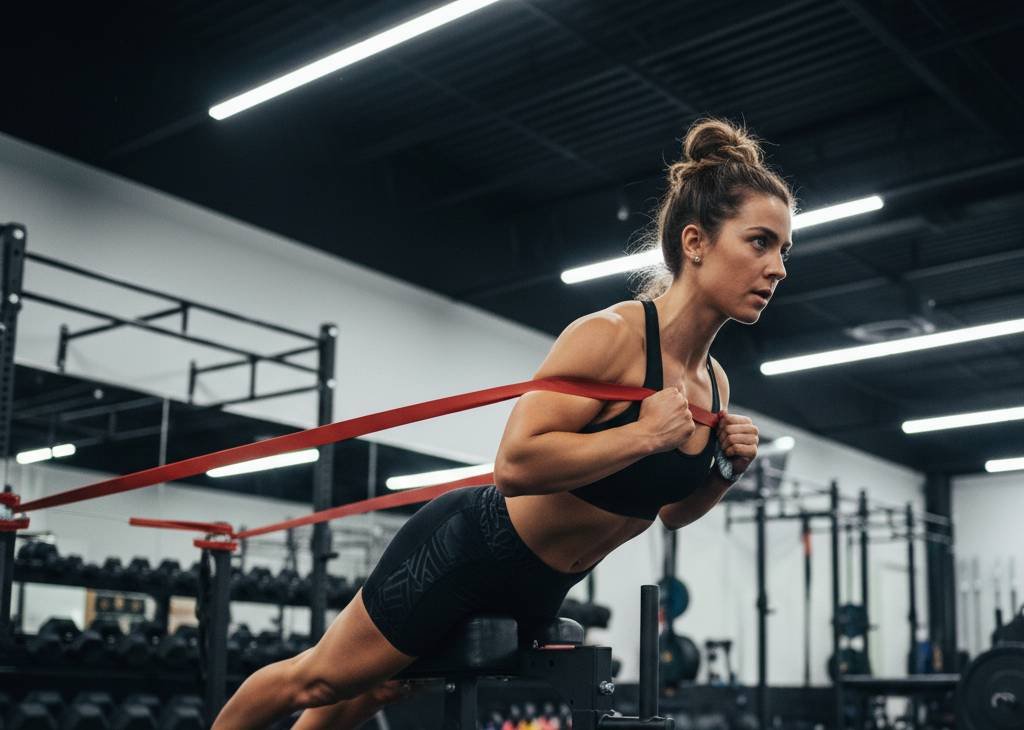 Glute ham raise GHD avec bande élastique progression